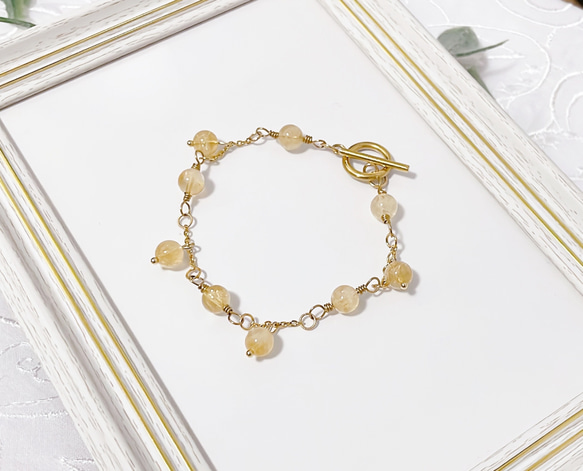 シトリンのチェーンブレスレット 2枚目の画像