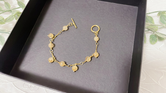 シトリンのチェーンブレスレット 3枚目の画像