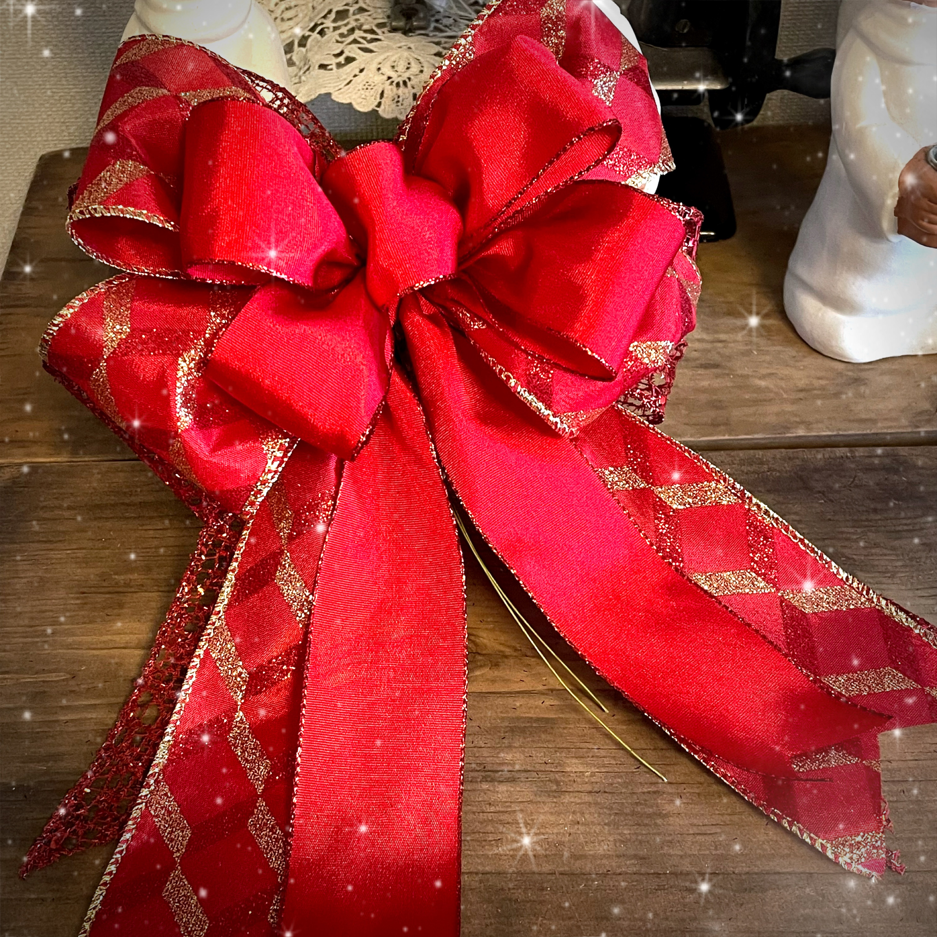 クリスマススワッグ クリスマスリース リボン ハンドメイド
