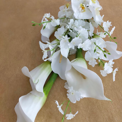 ウェディングブーケ Wedding Bouquet カラー 胡蝶蘭 純白 和装
