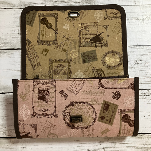 ハンドメイド 長財布 お財布バッグ やりくり財布 マスク入れ