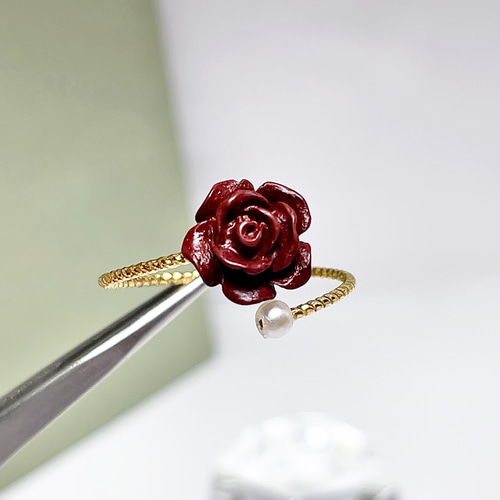 朱砂 辰砂 リング 指輪 天然石 バラ花 【高品質】1 指輪・リング 小魚