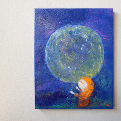 Moonlight 月の絵画　キャンバス　原画 Amazon.co.jp: ZhongxingWL ウォールアート キャンバスプリント