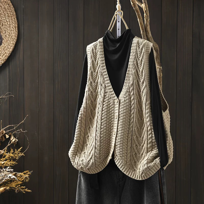 春秋ベスト、前開きニットベスト、カーディガン、冬ベスト、ニットベスト、ニットセーター、防寒対策（Tシャツなし）