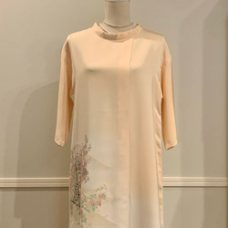 留袖リメイクワンピースAライン結婚式　発表会　パーティー 留袖リメイク豪華お着物よりAラインワンピース 結婚式 パ―ティ