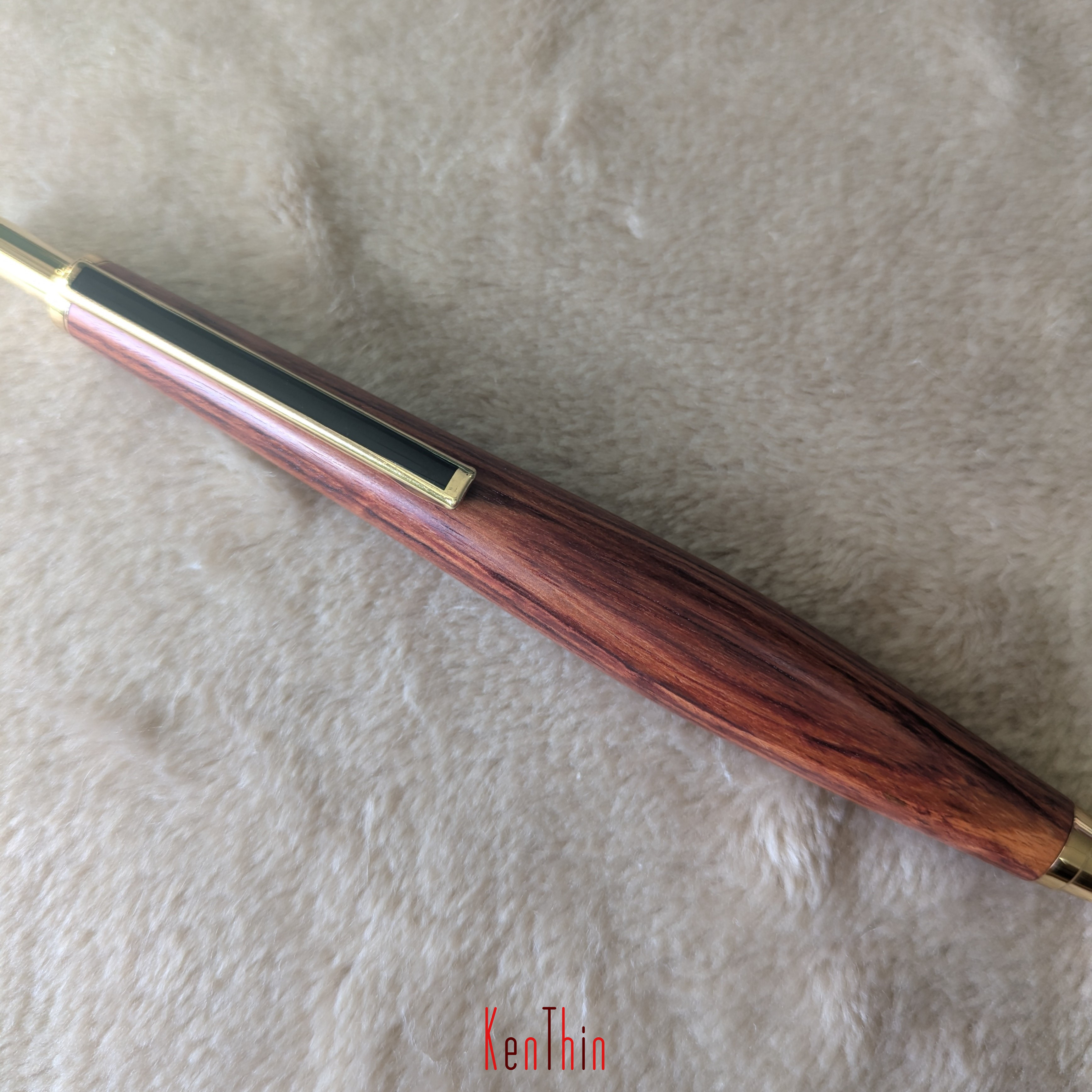 ▪️スリムドロップ銘木シャープペンシル▪️ ブラジリアンチューリップウッド ノック式　··・送料無料・··