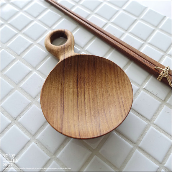 チーク無垢材 ハンドルプレートHole/S 小皿 薬味皿 豆皿 醤油皿 和菓子皿 アクセサリートレイ 箸置き 取り皿 1枚目の画像