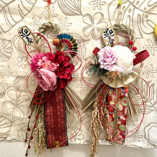 585»◤完売しました◢ 2025✿早割りお正月しめ縄飾り*レッドカラー