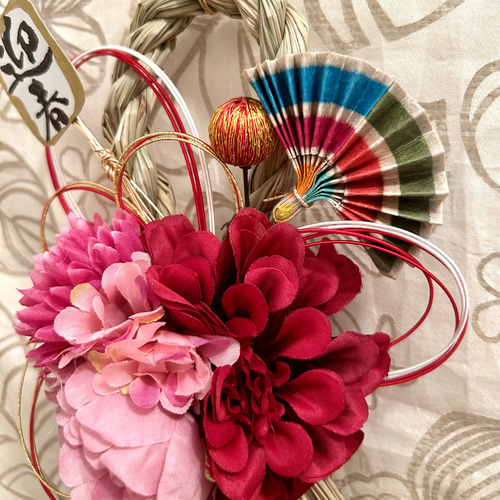 585»◤完売しました◢ 2025✿早割りお正月しめ縄飾り*レッドカラー