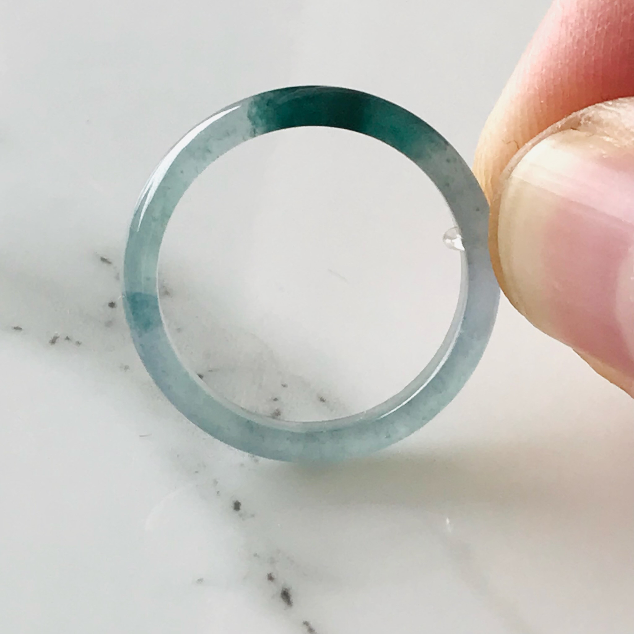 [R290-0021］ ジェイド　JADE ヒスイ　本翡翠　くりぬき　リング　天然石　一点物　グアテマラ産　15号