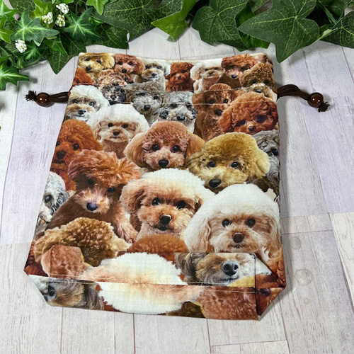 かわいい♡トイプードルちゃん巾着バッグ