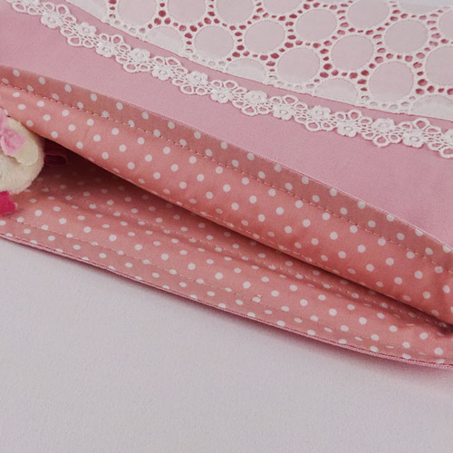 ことぽこさま☆専用 フリルレッスンバッグ ジュース入れ 水玉
