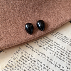 【ピアスを主役に】14kgfブラックオニキスピアス　秋冬ピアス　 14枚目の画像