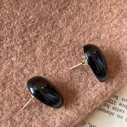 【ピアスを主役に】14kgfブラックオニキスピアス　秋冬ピアス　 11枚目の画像