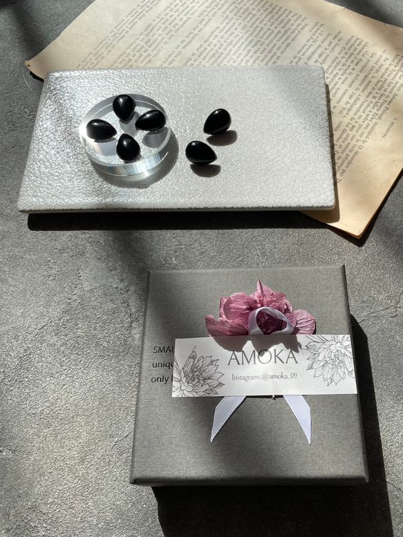 【ピアスを主役に】14kgfブラックオニキスピアス　秋冬ピアス　 20枚目の画像