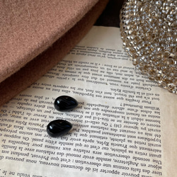 【ピアスを主役に】14kgfブラックオニキスピアス　秋冬ピアス　 15枚目の画像