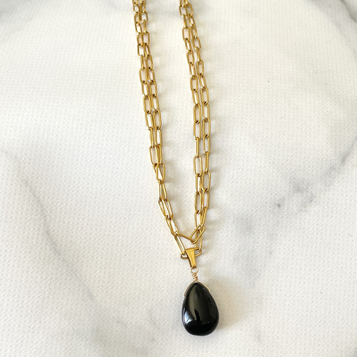 AAAモリオンスターカット8mmネックレス60cm・ステンレスゴールド AAAモリオンスターカット8mmネックレス60cm・ステンレスゴールド AAA