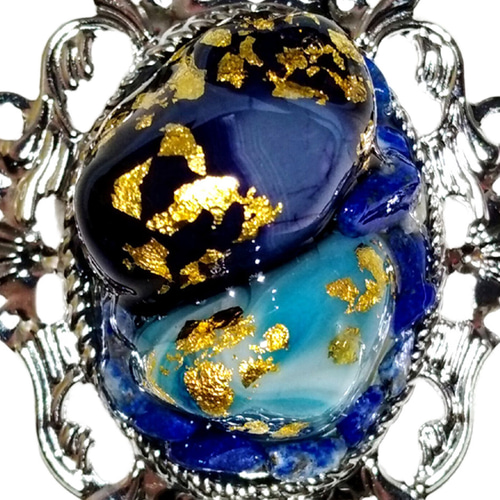 オルゴナイトクマさん キラキラブルー♡ラピスラズリ オルゴナイトクマ