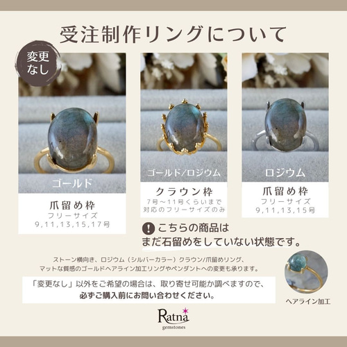 受注制作】8月誕生石 サードニクス 7号〜フリーサイズリング