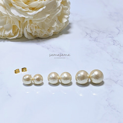 328 チェーン　コットンパール　ピアス　ハンドメイド　結婚式 rt22002_thumbnail.jpg
