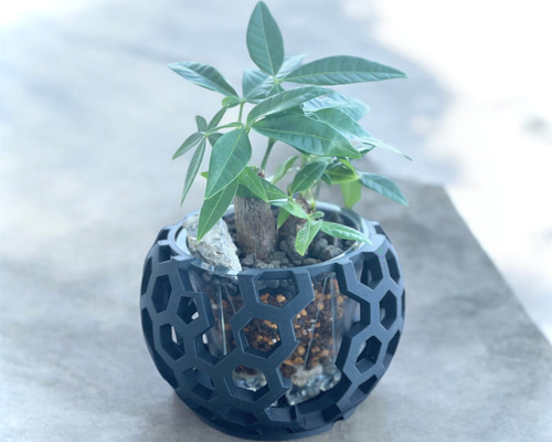 クリアポット(透明植木鉢)&カバー 一輪挿し・花瓶・花器 VERLEN MUGA