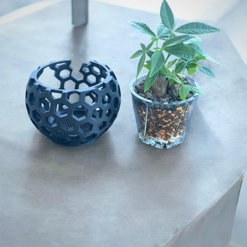 クリアポット(透明植木鉢)&カバー 一輪挿し・花瓶・花器 VERLEN