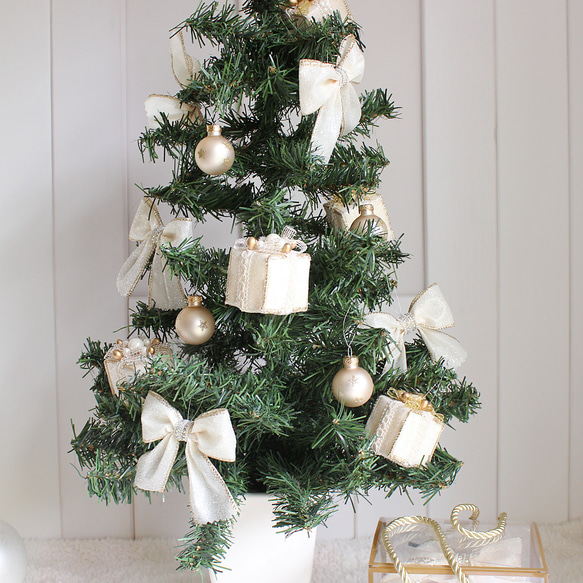 オーナメントセット リボンオーナメント プレゼントボックス ガラス