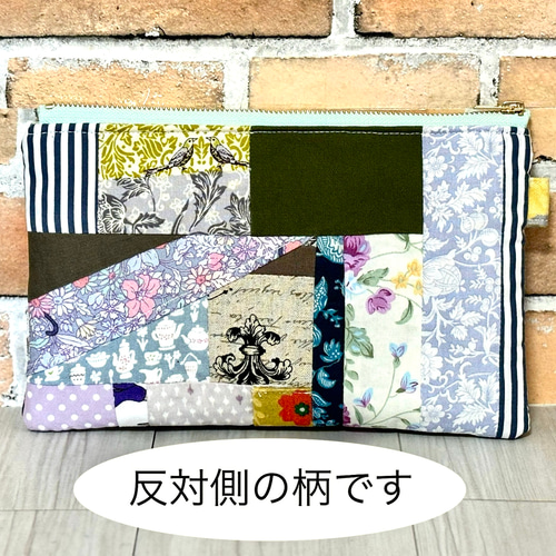 ブチ子と源☺︎様専用。ダブルファスナーポーチ パッチワーク 黒