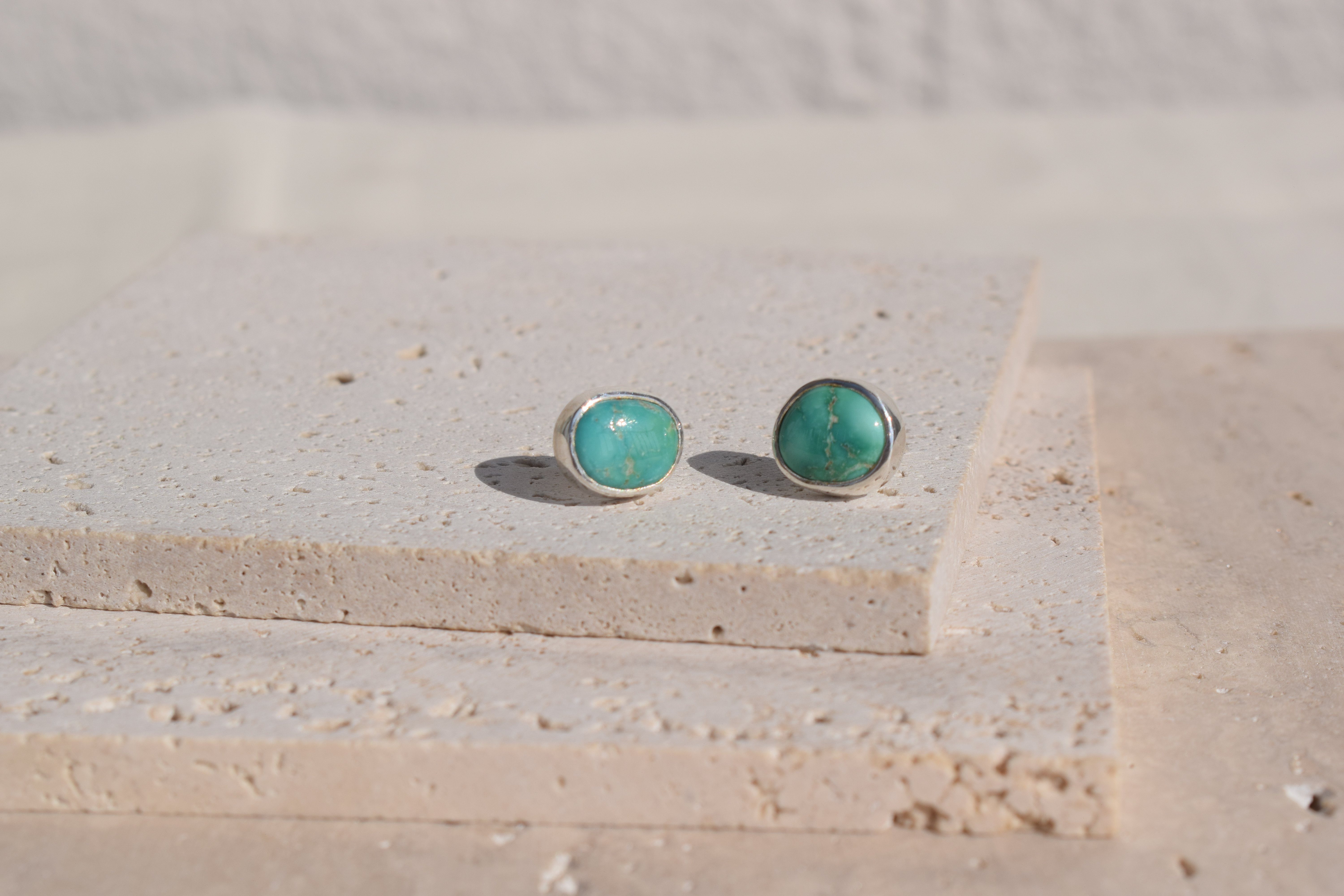 【ターコイズ】シンプルピアス/シルバー925/スタッドピアス