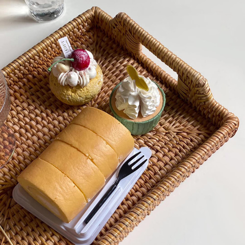 2PC秋藤編み収納フルーツバケットキャンディおやつお菓子皿フルーツ皿