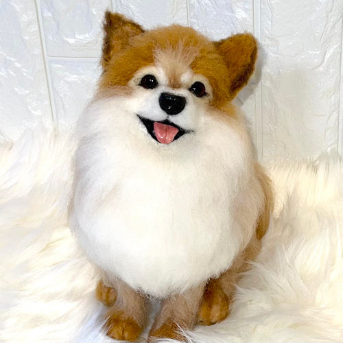 【SALE／55%OFF】 羊毛フェルト ポメラニアン momoichigo 羊毛フェルト momoichigo 羊毛フェルト