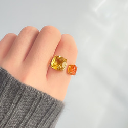 秋にぴったり❤️サイズ調整可能 ハニークォーツとサンストーンの