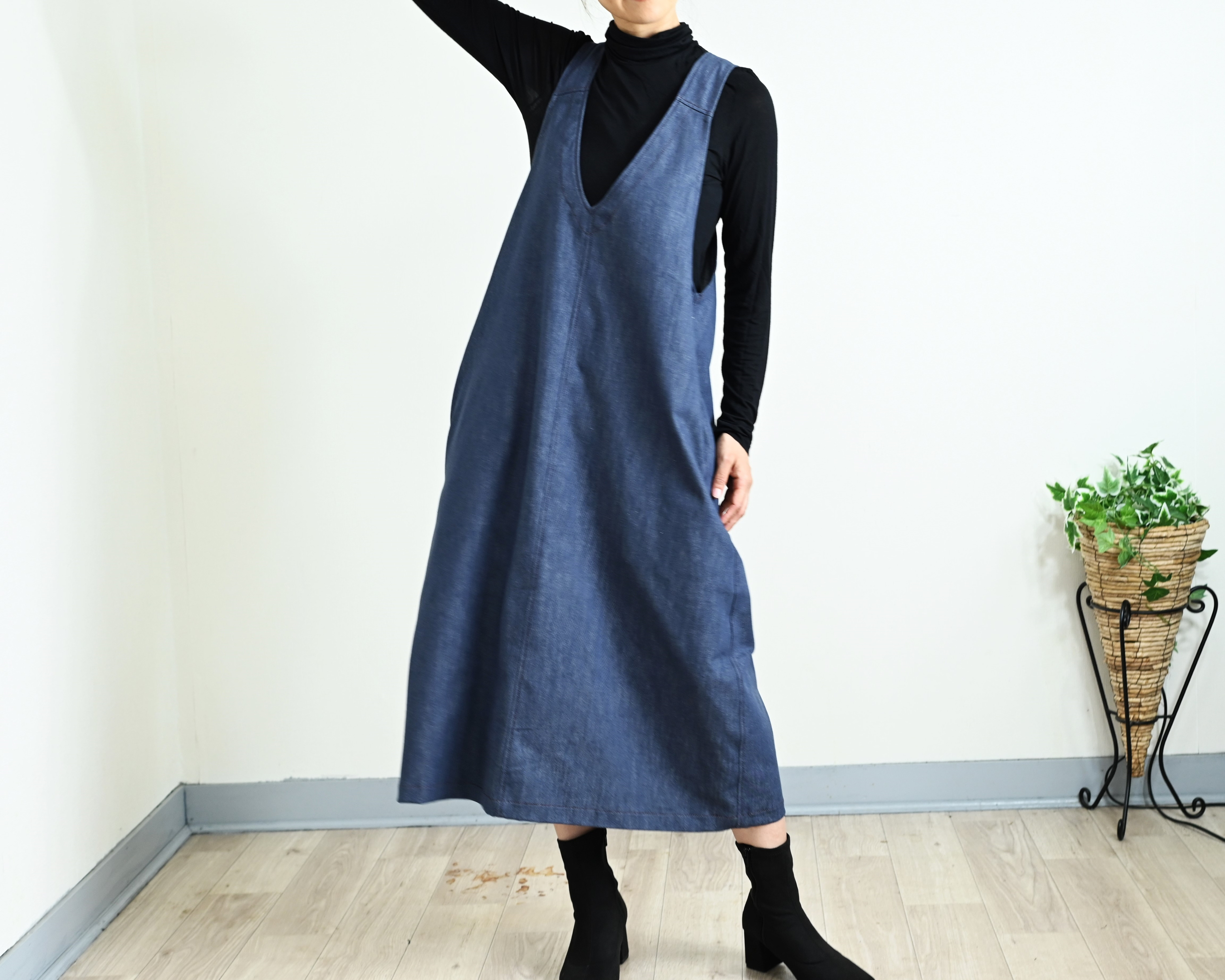 サイドパールデニムジャンパースカート ヴィン ヤマダヤ新品未使用vin