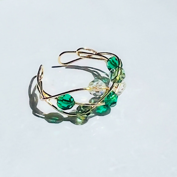 2wayリング/イヤーカフ14kgf  Crystal Simple Twist Ring 【gift box】 2枚目の画像