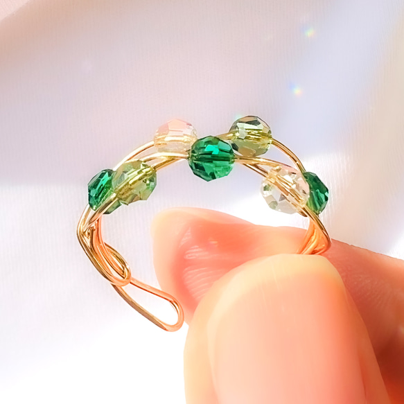 2wayリング/イヤーカフ14kgf  Crystal Simple Twist Ring 【gift box】 4枚目の画像