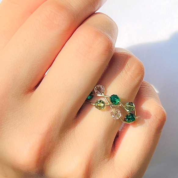 2wayリング/イヤーカフ14kgf  Crystal Simple Twist Ring 【gift box】 1枚目の画像