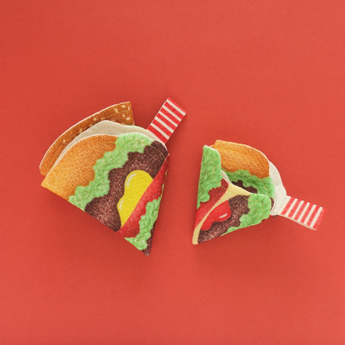 人と被らない！】大人・こども ガーゼハンカチセット ハンバーガー