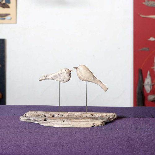 流木の鳥と一緒に世界へ羽ばたきませんか、木製の鳥、鳥の