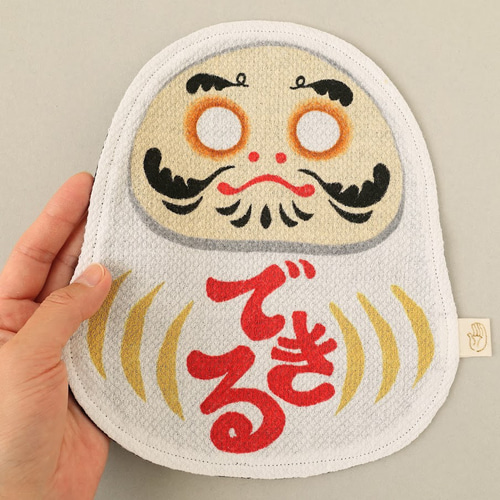 目入れができる!】ガーゼハンカチ できるよ 白だるまさん 受験 試合