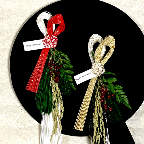 縦長の金白水引のシンプルモダンなしめ飾り