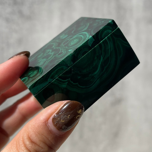 不運除けBox【コンゴ産 マラカイト／孔雀石】ボックス（箱）｜ふた付き