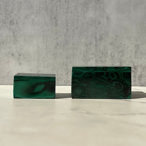 不運除けBox【コンゴ産 マラカイト／孔雀石】ボックス（箱）｜ふた付き