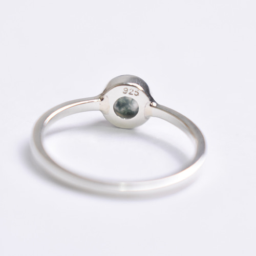 天然石リング、天然モスアゲート、シルバー925指輪、ハンドメイド モスアゲートの一粒シルバーリング シンプル シルバーリング 天然石