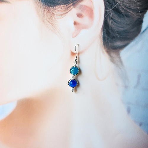 ピアス8点セット（ブルー系） Risa（リサ） ボディピアス 18G 16G 14G セグメントリング 両耳セット