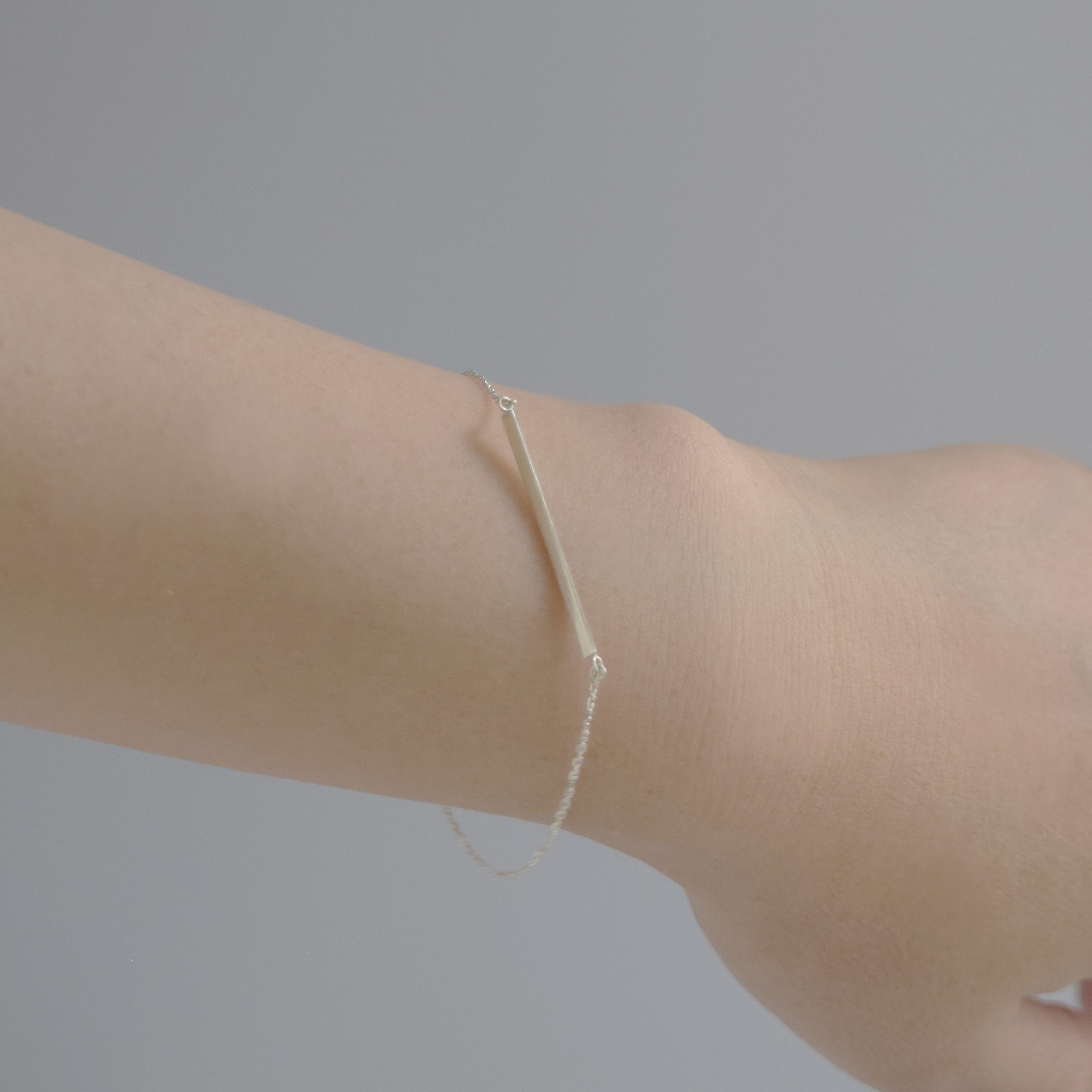 j00000016 bar さんかく シンプルタイプ30mmサイズ パーツなし ブレスレット シルバー