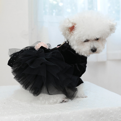 春夏 犬服 ドッグウェア ペット服 小型犬用服 黒のウェディング