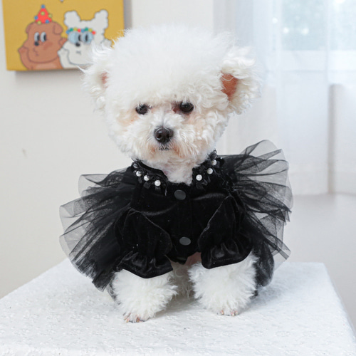 犬用ドレス（胸周り30）黒 犬のドレスレンタル｜Sサイズ小型犬のマルチーズ・ポメラニアン