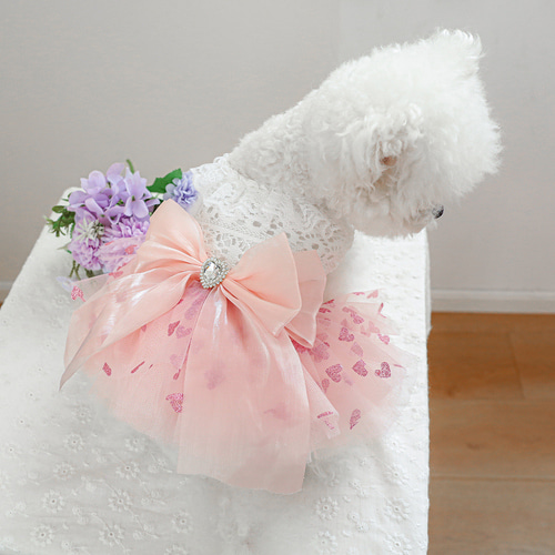 犬服・アクセサリー pink hawaii チョーカー P171 アクセサリー リボン ピンク ローズ フラワー