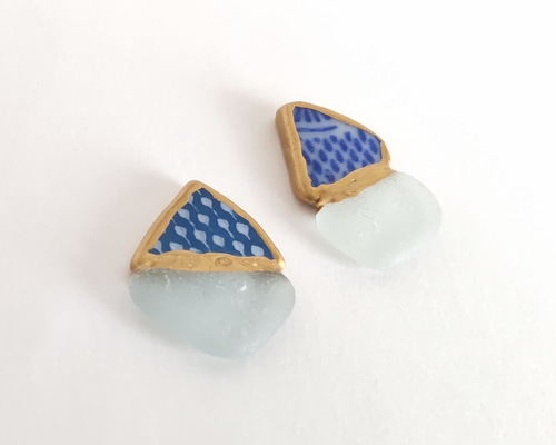 はたはたページ②シー陶器イヤリング1点物♡ 3d90fe8f550bbe284a5b60e65ef1df