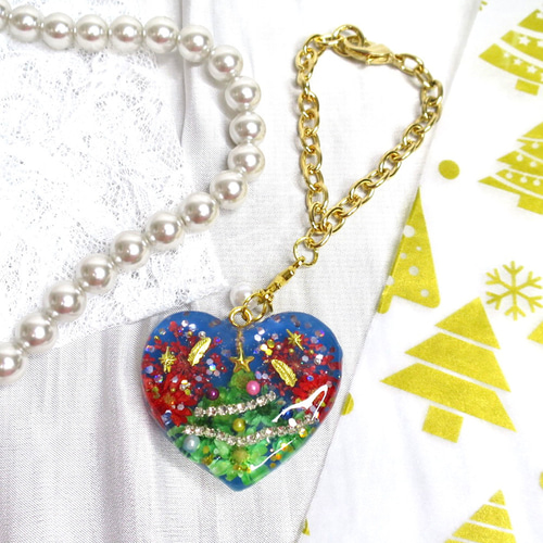 クリスマスツリー レジン バッグチャーム キーホルダー その他